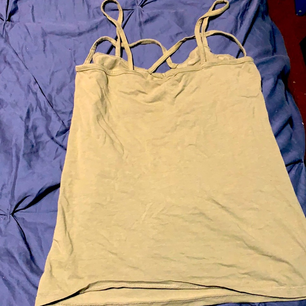 Women green tank top